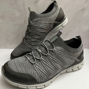 EUC Skechers Women's Dual Lite Gray Sneakers Size 7.5 Wide